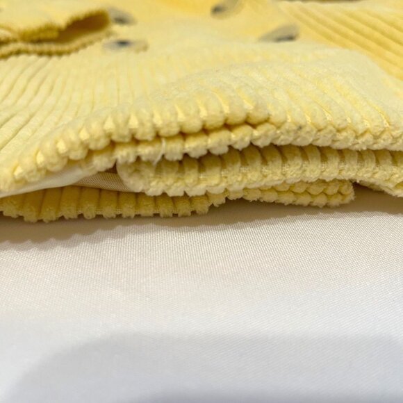 NWOT ZARA YELLOW CORDUROY DOUBLE BREASTED BLOGGER'S FAVORITE BLAZER - L - Picture 9 of 9